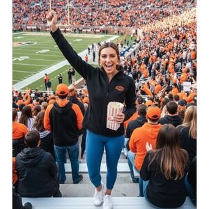 Spyder Black OSU Cowboys Quarter Zip Fleece Jacket Women's Athletic Fit